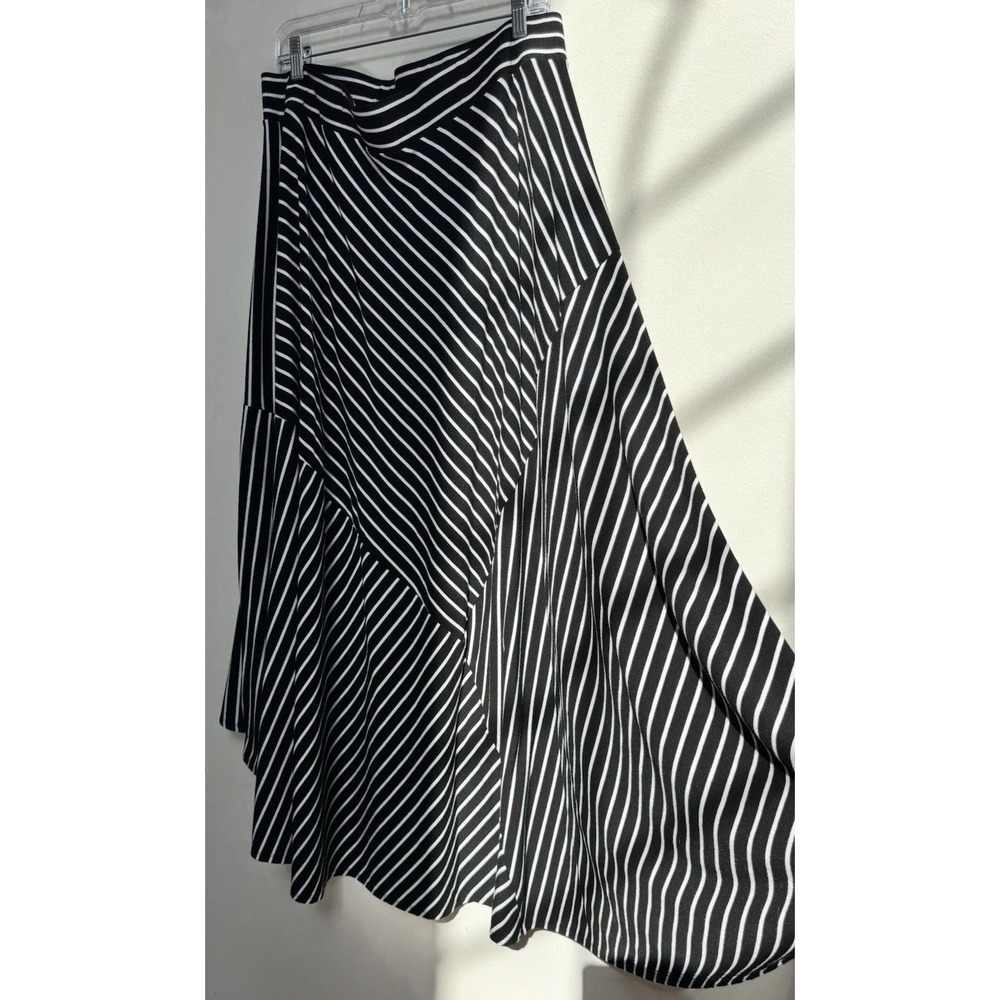 Torrid Hi-Low Maxi Skirt Sz 1 = 14 16 Black White Stripes Nautical Yacht Coastal - Picture 8 of 16